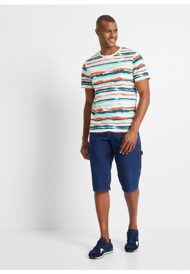 bonprix - T-shirt z bawełny organicznej. Kolor: wielokolorowy. Materiał: bawełna. Wzór: paski