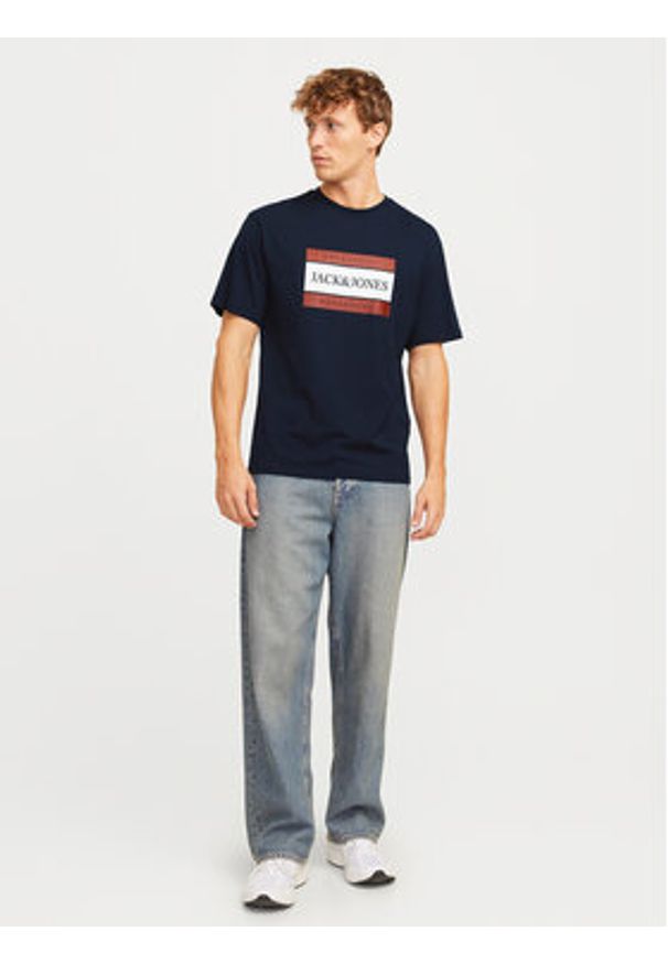 Jack & Jones T-Shirt Fredeiksberg 12262492 Granatowy Regular Fit. Kolor: niebieski. Materiał: bawełna