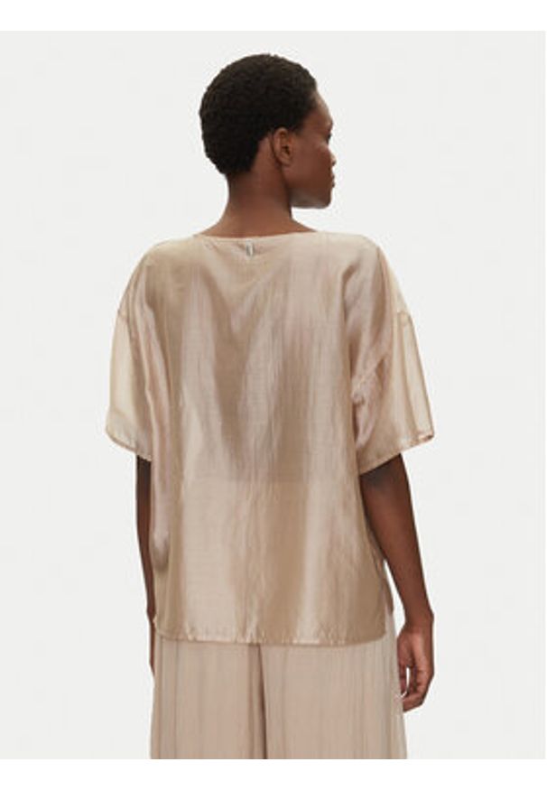 Bomboogie Bluzka SW9008TLYA5 Beżowy Relaxed Fit. Kolor: beżowy. Materiał: lyocell