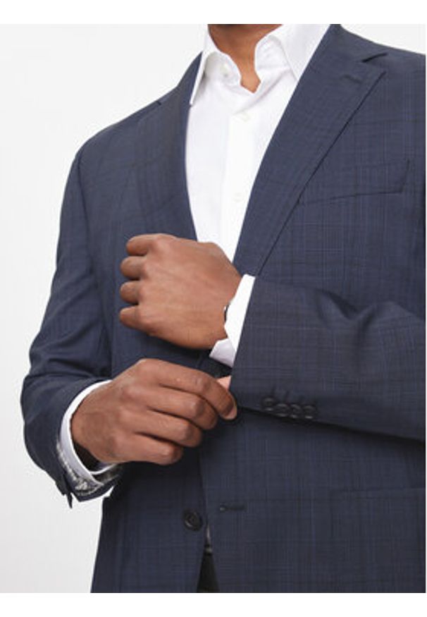 BOSS - Boss Garnitur P-Huge-2Pcs-241 50509480 Granatowy Slim Fit. Kolor: niebieski. Materiał: wełna