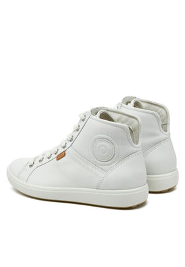 ecco - ECCO Sneakersy Soft 7 Ladies 430023 01007 Biały. Kolor: biały. Materiał: skóra