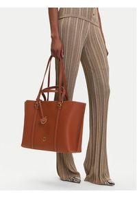 Pinko - PINKO Torebka Carrie Shopper Big PE 25 PLTT 102832 A1LF Brązowy. Kolor: brązowy. Materiał: skórzane