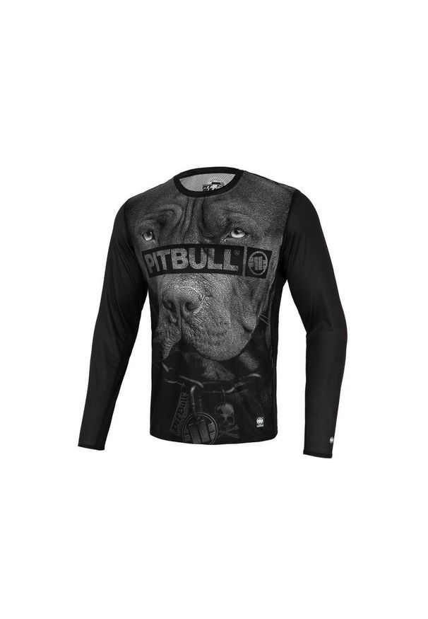 PITBULL - Longsleeve męski Pitbull Mesh Performance Pro plus Born in 1989. Kolor: czarny. Materiał: mesh. Długość rękawa: długi rękaw