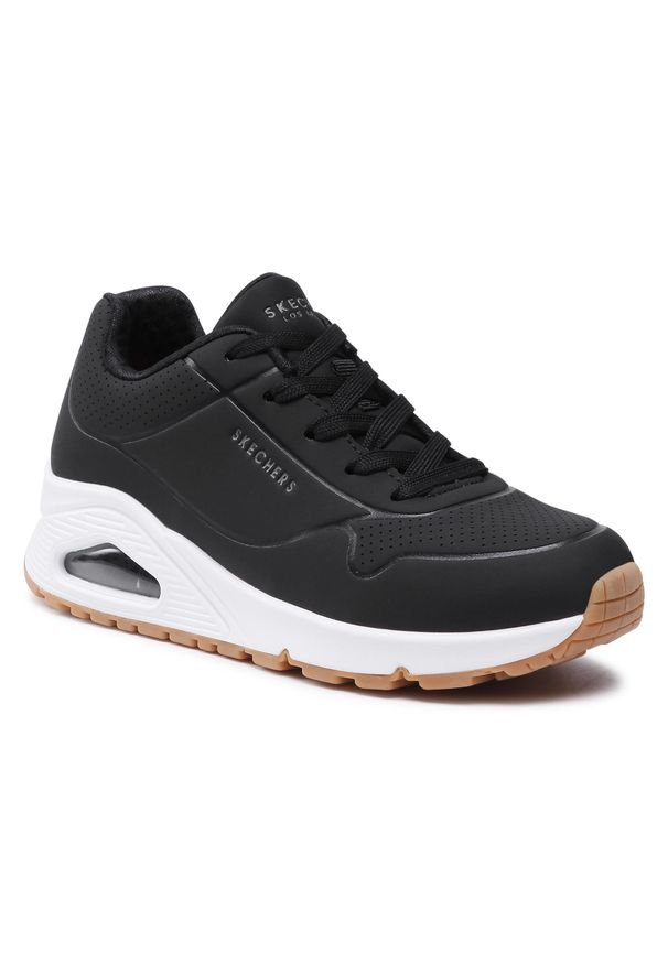 skechers - Sneakersy SKECHERS - Uno 310024L BLK Black. Kolor: czarny. Materiał: skóra. Szerokość cholewki: normalna