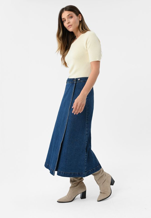 Volcano - Jeansowa spódnica G-AVIA. Okazja: na co dzień. Materiał: jeans. Długość: długie. Styl: klasyczny, casual, elegancki, sportowy