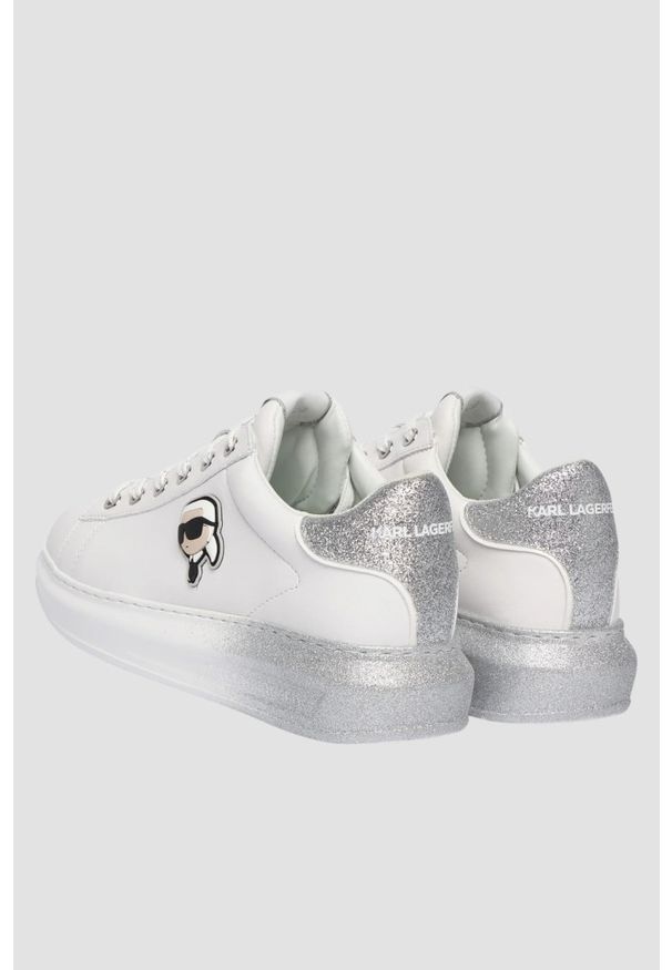 Karl Lagerfeld - KARL LAGERFELD Białe damskie sneakersy skórzane KAPRI Ombre NFT, Rozmiar 41. Kolor: biały. Materiał: skóra