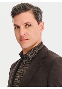 Pako Lorente - PAKO LORENTE – Brązowa marynarka męska. Kolor: szary, beżowy, brązowy. Materiał: poliester, elastan, wiskoza. Sezon: jesień #9