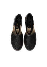 Pinko Espadryle "Angelica" | 1H2119 Y86A | Kobieta | Czarny. Okazja: na co dzień. Kolor: czarny. Materiał: skóra. Wzór: ażurowy, aplikacja. Sezon: lato. Styl: casual, elegancki