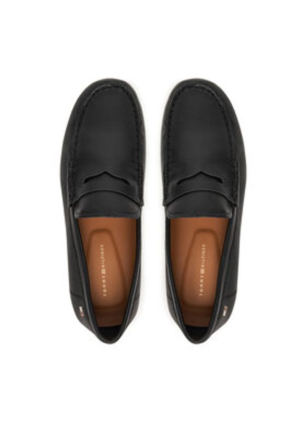 TOMMY HILFIGER - Tommy Hilfiger Mokasyny Flag Leather Driver Loafer FW0FW09350 Czarny. Kolor: czarny. Materiał: skóra