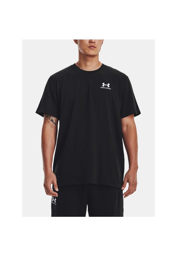 T-Shirt Męski Oversize Under Armour M Logo Emb Heavyweight. Kolor: czarny. Sport: fitness