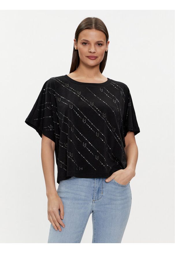 Liu Jo T-Shirt TA4174 JS003 Czarny Regular Fit. Kolor: czarny. Materiał: bawełna
