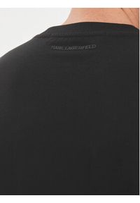 Karl Lagerfeld - KARL LAGERFELD T-Shirt 755148 542224 Czarny Regular Fit. Typ kołnierza: dekolt w karo. Kolor: czarny. Materiał: bawełna