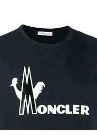 MONCLER - Czarna koszulka z logo. Kolor: czarny. Materiał: bawełna. Wzór: nadruk #3