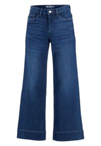 Dżinsy ze stretchem "ultra-soft" 7/8, culotte bonprix niebieski "used". Kolor: niebieski #1