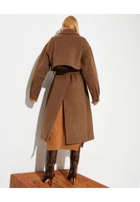 NANUSHKA - Wełniany płaszcz w kratkę Ara. Kolor: brązowy. Materiał: wełna. Wzór: kratka #5