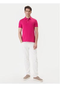 TOMMY HILFIGER - Tommy Hilfiger Polo 1985 MW0MW17771 Różowy Slim Fit. Typ kołnierza: polo. Kolor: różowy. Materiał: bawełna #3