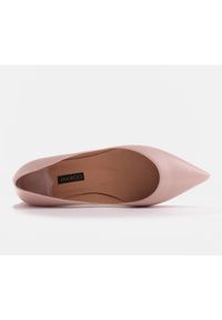 Marco Shoes Baleriny damskie z niskimi bokami różowe. Kolor: różowy. Materiał: materiał, skóra. Szerokość cholewki: normalna #5