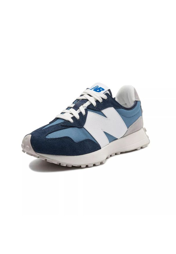 Buty do chodzenia męskie New Balance Nb 327. Zapięcie: sznurówki. Kolor: biały, wielokolorowy, niebieski. Materiał: tkanina, materiał, skóra, syntetyk. Szerokość cholewki: normalna. Sport: turystyka piesza