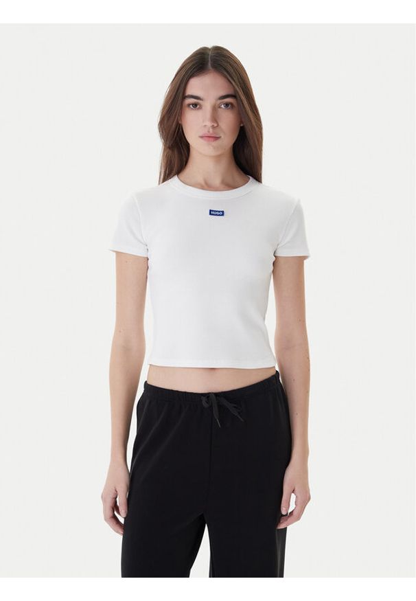 Hugo T-Shirt Baby 50510749 Biały Slim Fit. Kolor: biały. Materiał: bawełna