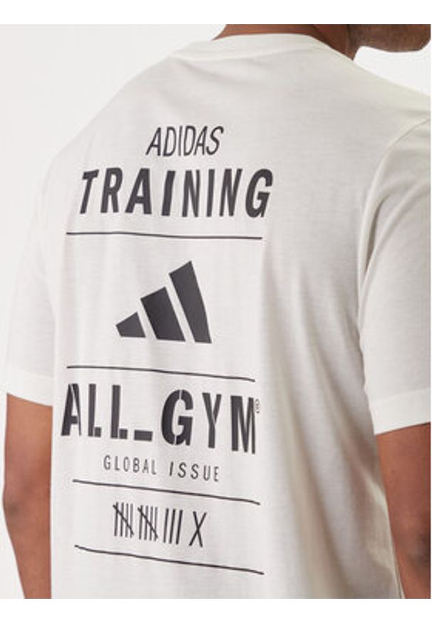 Adidas - adidas T-Shirt Category Training Graphic JM8976 Écru Regular Fit. Kolor: kremowy. Materiał: bawełna