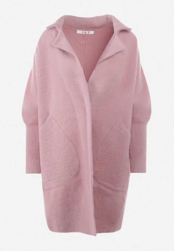 Born2be - Różowy Płaszcz z Bawełną Oversize Klepheia. Okazja: na co dzień. Kolor: różowy. Materiał: bawełna. Wzór: jednolity. Styl: casual
