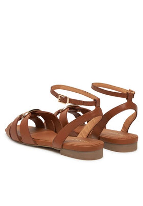 TwinSet - TWINSET Sandały Ciabatta 251GCJ04A Brązowy. Kolor: brązowy. Materiał: skóra
