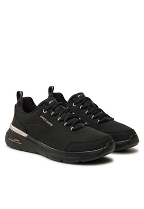 skechers - Skechers Sneakersy 150373/BKRG Czarny. Kolor: czarny. Materiał: skóra