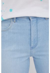 Wrangler jeansy HIGH RISE SKINNY SOFT BLUE damskie high waist. Stan: podwyższony. Kolor: niebieski