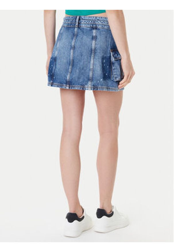 Guess Spódnica jeansowa W5YD0L D5R01 Niebieski Regular Fit. Kolor: niebieski. Materiał: bawełna