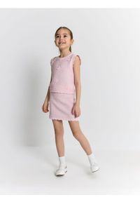 Reserved - Dzianinowa kamizelka - pastelowy róż. Kolor: różowy. Materiał: dzianina #1