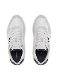 TOMMY HILFIGER - Tommy Hilfiger Sneakersy Essential Runner Global Stripes FW0FW07831 Biały. Kolor: biały