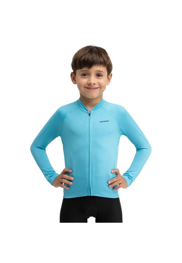 SIROKO - Chłopięca termoaktywna koszulka rowerowa z długim rękawem Kolarstwo Siroko K. Kolor: niebieski. Materiał: materiał. Długość rękawa: długi rękaw. Długość: długie. Sport: kolarstwo