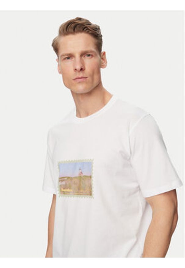 Jack & Jones T-Shirt Montauk Photo 12290890 Biały Regular Fit. Kolor: biały. Materiał: bawełna