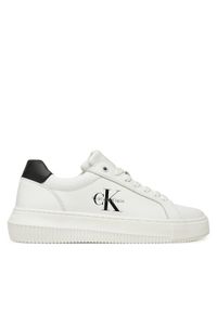 Calvin Klein Jeans Sneakersy YW0YW01872 Biały. Kolor: biały. Materiał: skóra