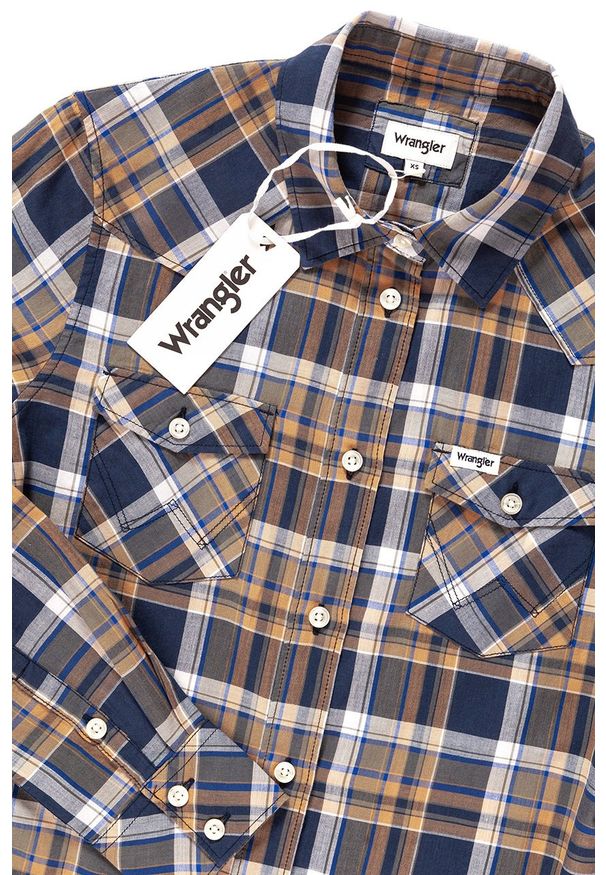 Wrangler - KOSZULA WRANGLER CHECK SHIRT DUSTY OLIVE W5240LU45 112129348. Wzór: kratka