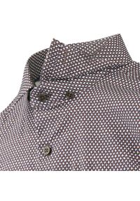 Koszula Wizytowa z Prostym Krojem - Victorio - Brąz, Drobny Wzór. Okazja: na co dzień. Kolor: brązowy, beżowy, wielokolorowy. Materiał: elastan, bawełna. Długość rękawa: długi rękaw. Długość: długie. Styl: wizytowy #7