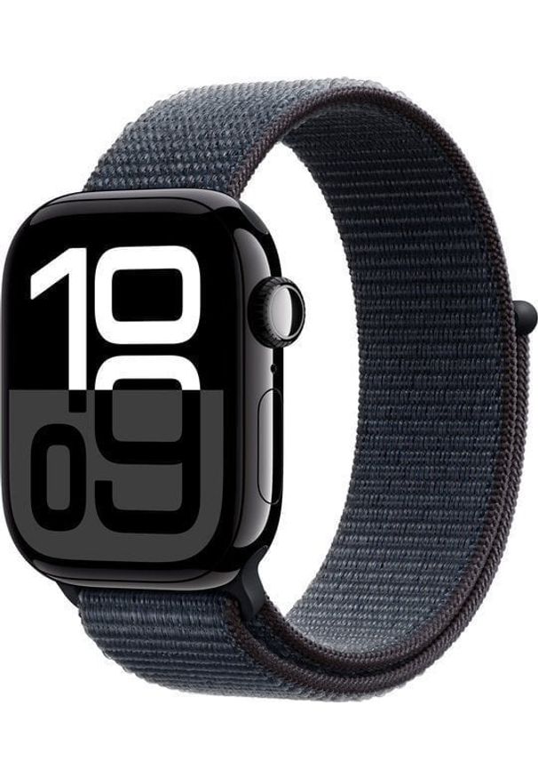 APPLE - Smartwatch Apple Watch 10 GPS 46mm Jet Black Alu Sport Loop Granatowy (MWWR3QF/A). Rodzaj zegarka: smartwatch. Kolor: niebieski. Styl: sportowy