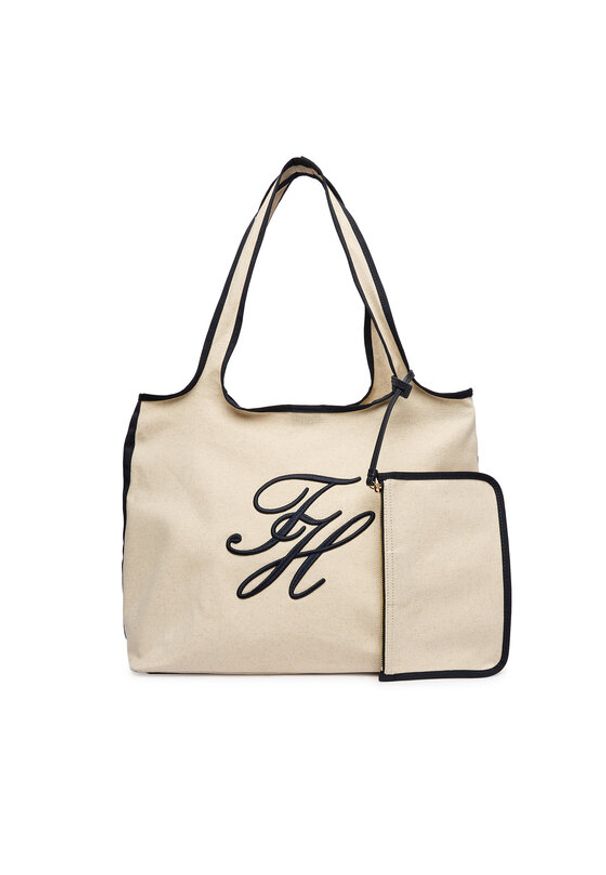 TOMMY HILFIGER - Tommy Hilfiger Torebka Th Summer Tote Canvas AW0AW18398 Biały. Kolor: biały