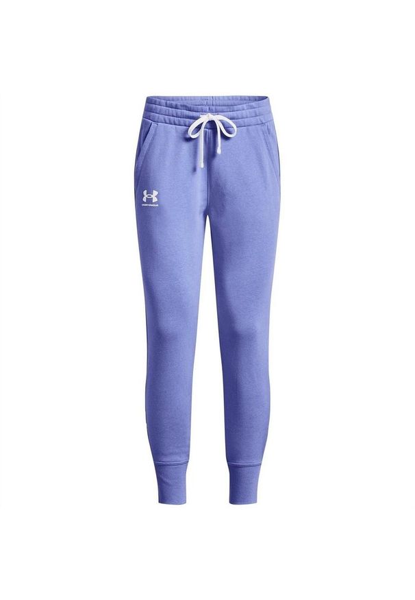 Under Armour - Spodnie Do Biegania Rival Fleece Dla Kobiet. Kolor: fioletowy. Długość: długie