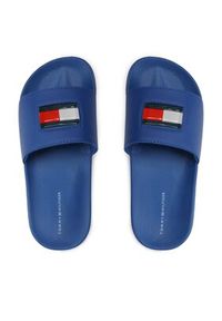 TOMMY HILFIGER - Tommy Hilfiger Klapki Flag Pool Slide T3B0-32930-1172 S Niebieski. Kolor: niebieski. Materiał: skóra #3