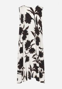 Born2be - Czarna Sukienka z Wiskozy z Wzorem w Kwiaty Bez Rękawów Orrulene. Okazja: na co dzień. Kolor: czarny. Materiał: wiskoza. Długość rękawa: bez rękawów. Wzór: kwiaty. Sezon: wiosna, lato. Styl: casual, klasyczny #7