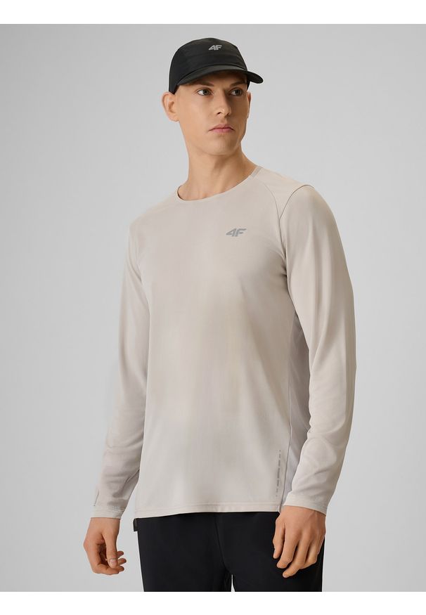4f - 4F Longsleeve do biegania szybkoschnący męski - szary XL. Kolor: szary. Materiał: materiał, włókno. Długość rękawa: długi rękaw. Długość: długie. Sport: bieganie, fitness