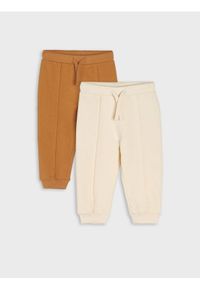 Sinsay - Spodnie dresowe jogger 2 pack - brązowy. Kolor: brązowy. Materiał: dresówka #1