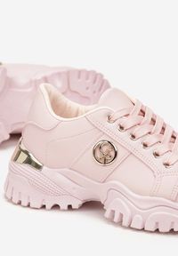 Born2be - Różowe Sneakersy na Grubej Podeszwie z Metaliczną Wstawką Kabama. Kolor: różowy #5