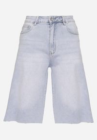 Born2be - Jasnoniebieskie Szorty Bawełniane Bermudy Jeansowe z Wyższym Stanem Tenacea. Okazja: na co dzień. Stan: podwyższony. Kolor: niebieski. Materiał: jeans, bawełna. Styl: casual, elegancki #4