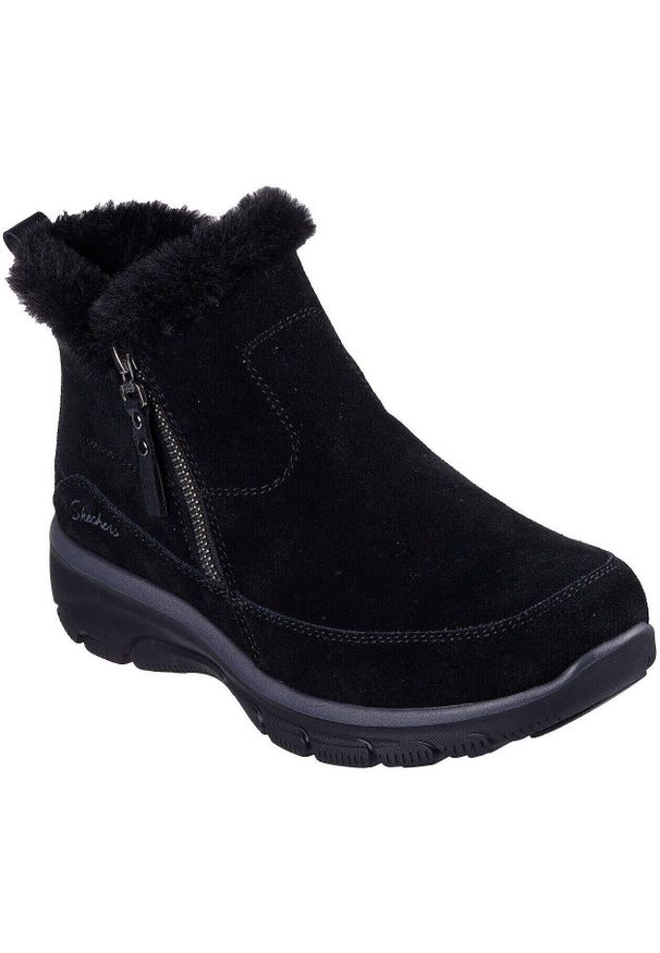 skechers - Buty Skechers Easy Going - Cool Zip, Kobiety. Kolor: czarny. Materiał: materiał, zamsz. Sport: fitness