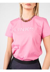 Pinko T-shirt "Marcelle" | 1G18GZ Y4LX | Kobieta | Różowy. Okazja: na co dzień. Kolor: różowy. Materiał: bawełna. Długość: długie. Styl: casual, klasyczny, elegancki