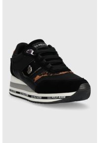 U.S. Polo Assn. sneakersy SYLVI kolor czarny SYLVI009W/CTS1. Nosek buta: okrągły. Zapięcie: sznurówki. Kolor: czarny. Materiał: guma. Obcas: na platformie #4