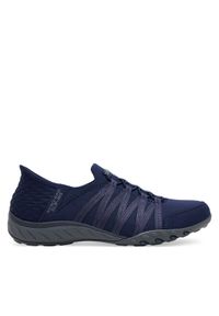 skechers - Skechers Sneakersy Skechers Slip-ins: Breathe Easy - Roll With Me Granatowy. Kolor: niebieski. Materiał: materiał