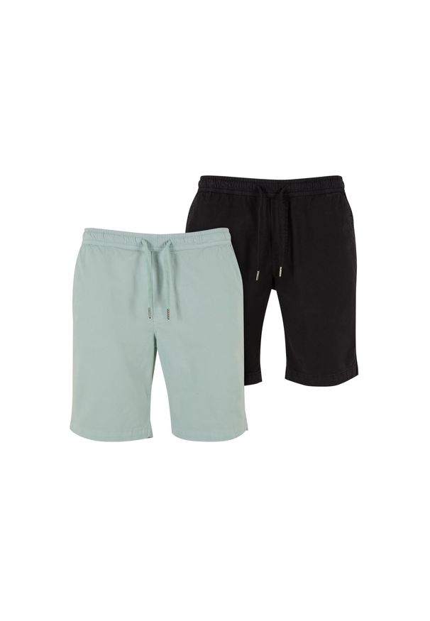 Szorty Urban Classics Stretch Twill (x2). Kolor: czarny. Materiał: bawełna, elastan. Długość: krótkie. Sezon: lato